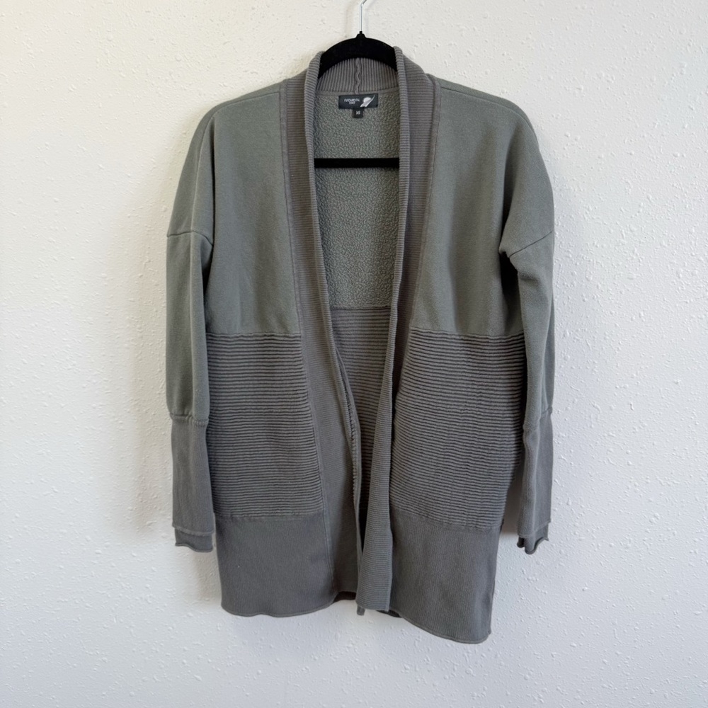 Women's Gray‎ Open-Front Cardigan